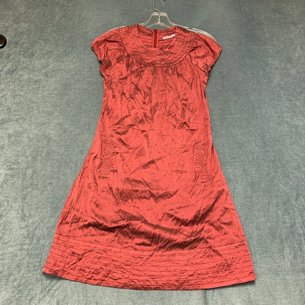 Calypso Christiane Celle Sheath Dress Womens Small Maroon Cap Sleeve‎ Back Zip